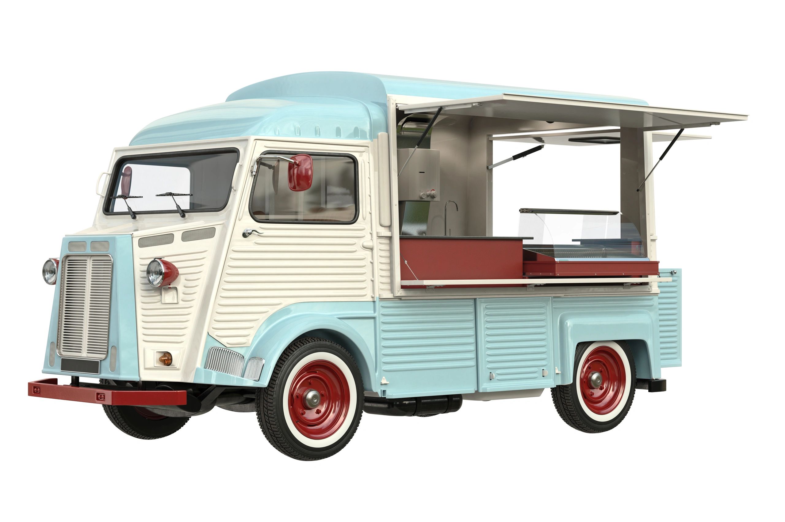retro food truck chicken